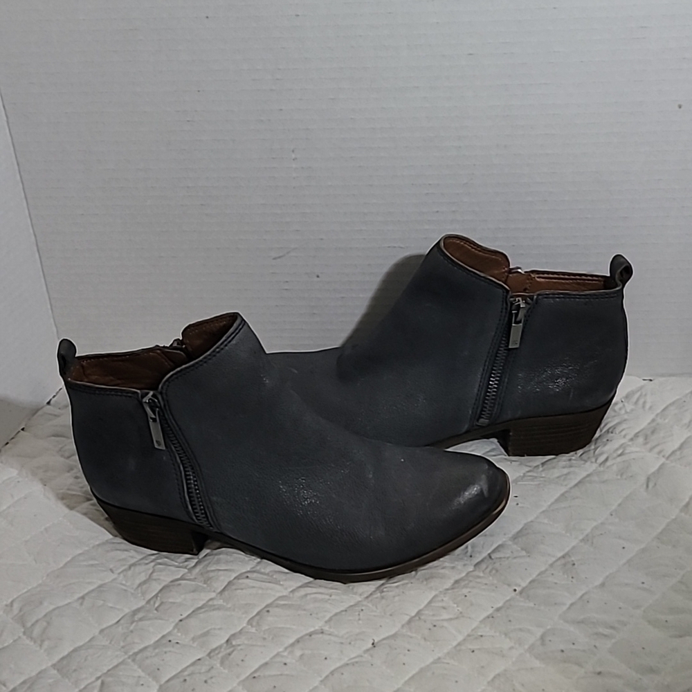 Lucky Brand Women's Gray Leather Ankle Boots Size 7.5M